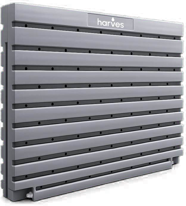 Vista frontal del tanque Rainwater Wall